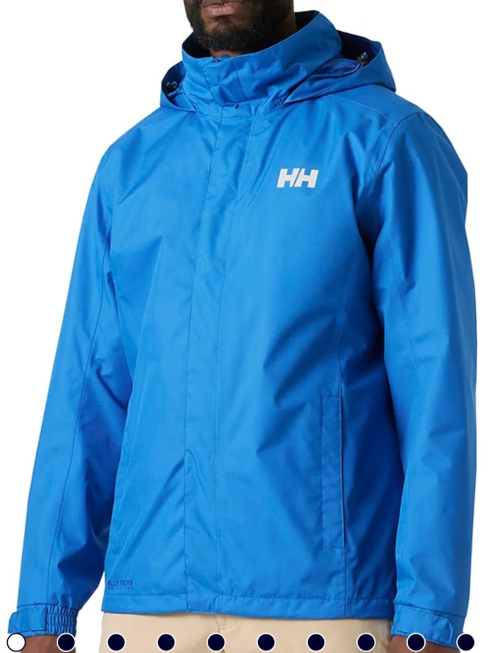 Helly Hansen Men's Bright Blue Hooded Rain Jacket